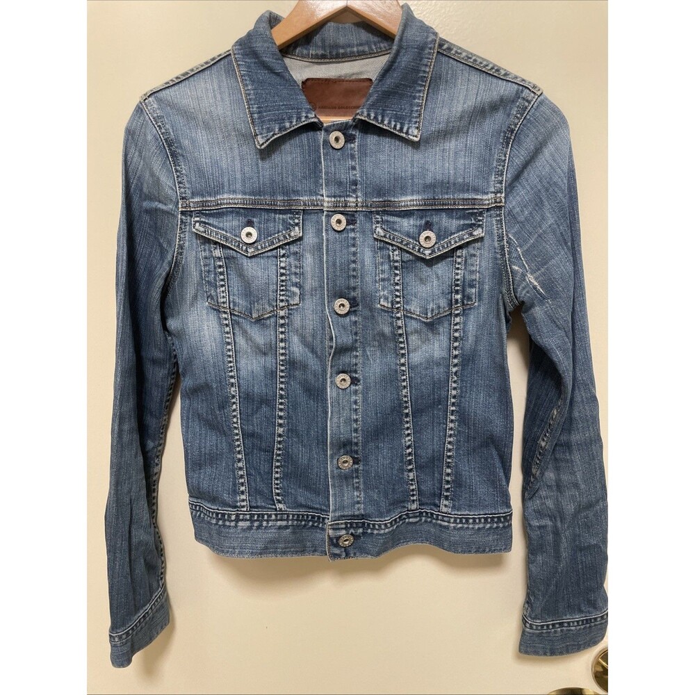 Adriano Goldschmied AG Jacket Womens Medium Blue Denim Jean Button “Robyn”